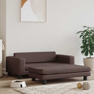 vidaXL Dog Bed with Extension Brown 100x50x30 cm Faux Leather
