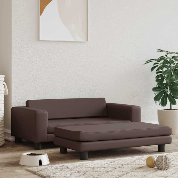 vidaXL Dog Bed with Extension Brown 100x50x30 cm Faux Leather