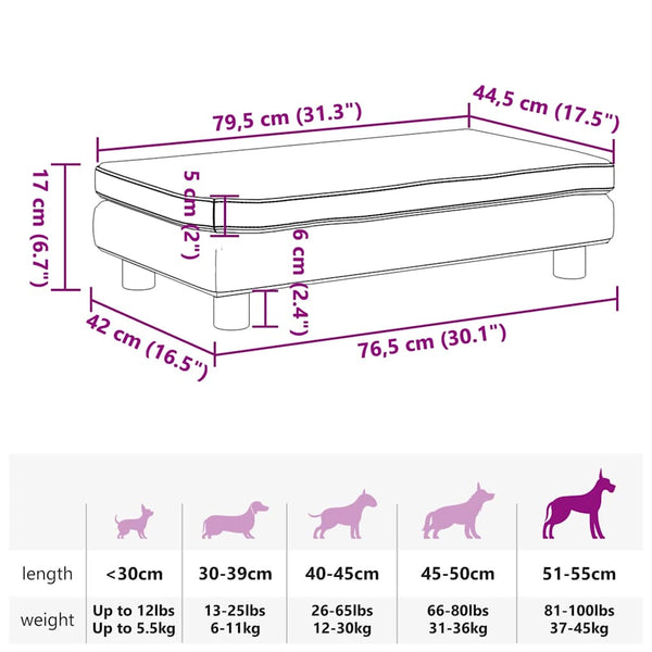 vidaXL Dog Bed with Extension Grey 100x50x30 cm Faux Leather