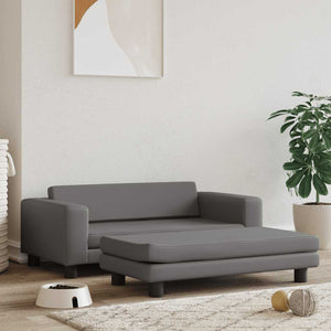 vidaXL Dog Bed with Extension Grey 100x50x30 cm Faux Leather