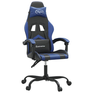 vidaXL Gaming Chair Black and Blue Faux Leather