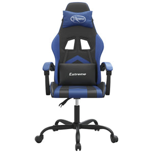 vidaXL Gaming Chair Black and Blue Faux Leather