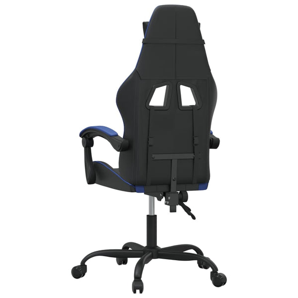 vidaXL Gaming Chair Black and Blue Faux Leather