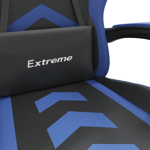 vidaXL Gaming Chair Black and Blue Faux Leather