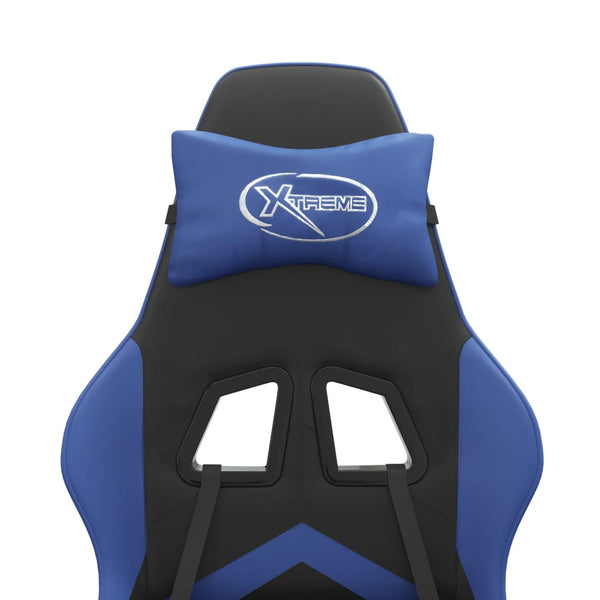vidaXL Gaming Chair Black and Blue Faux Leather