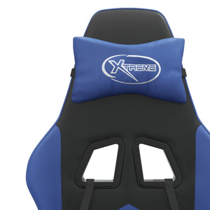 vidaXL Gaming Chair Black and Blue Faux Leather