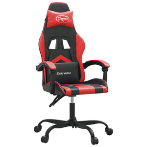 vidaXL Gaming Chair Black and Red Faux Leather