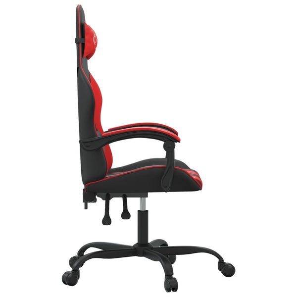 vidaXL Gaming Chair Black and Red Faux Leather
