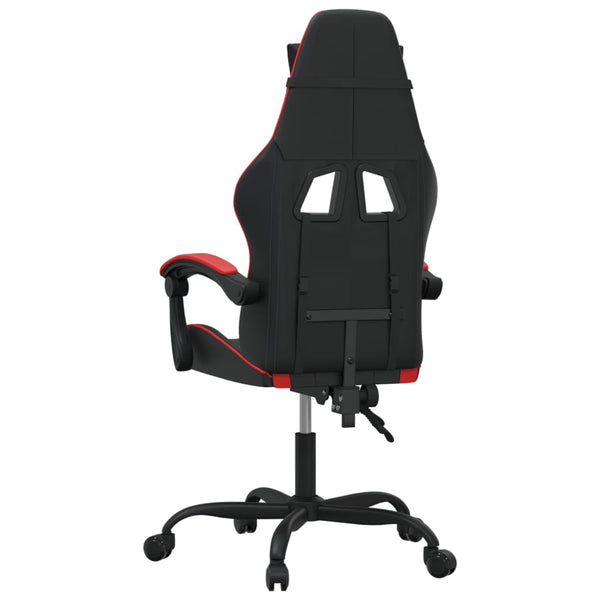 vidaXL Gaming Chair Black and Red Faux Leather