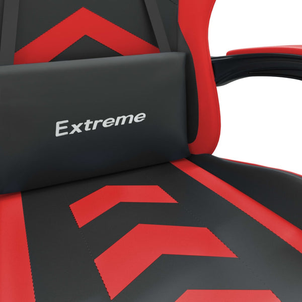 vidaXL Gaming Chair Black and Red Faux Leather