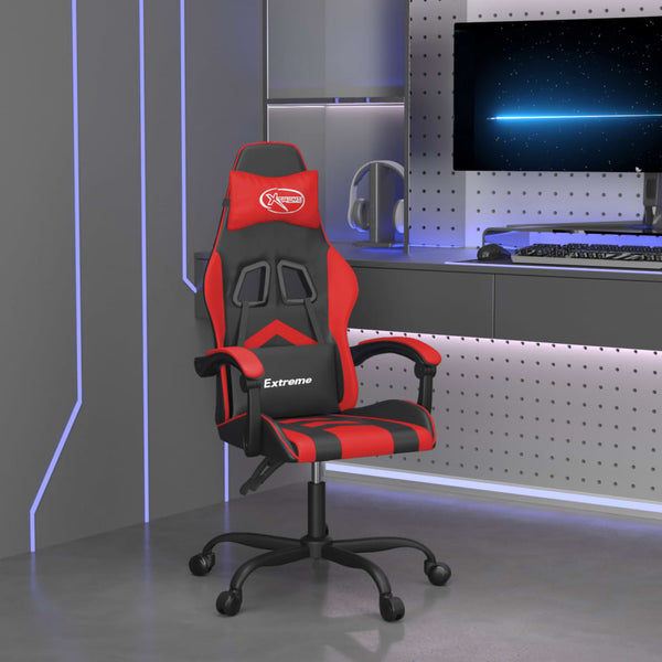 vidaXL Gaming Chair Black and Red Faux Leather