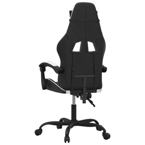 vidaXL Gaming Chair Black and White Faux Leather