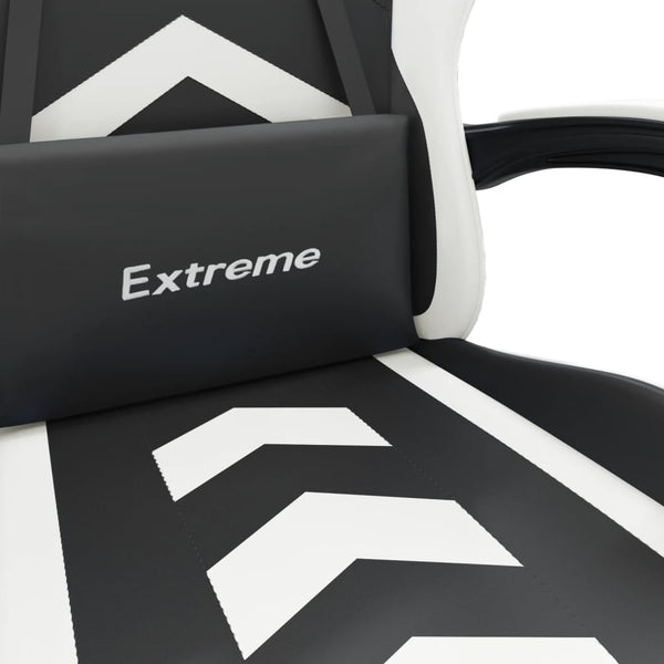 vidaXL Gaming Chair Black and White Faux Leather