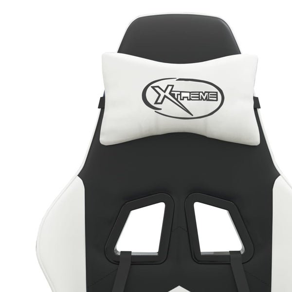 vidaXL Gaming Chair Black and White Faux Leather