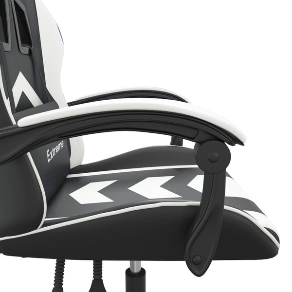 vidaXL Gaming Chair Black and White Faux Leather