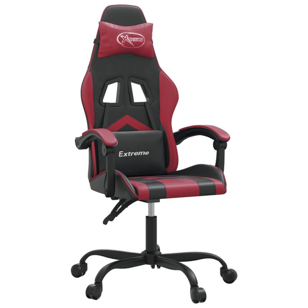 vidaXL Gaming Chair Black and Burgundy Faux Leather