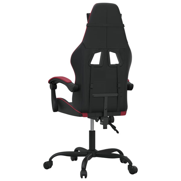vidaXL Gaming Chair Black and Burgundy Faux Leather