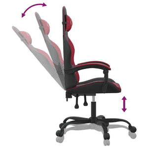 vidaXL Gaming Chair Black and Burgundy Faux Leather