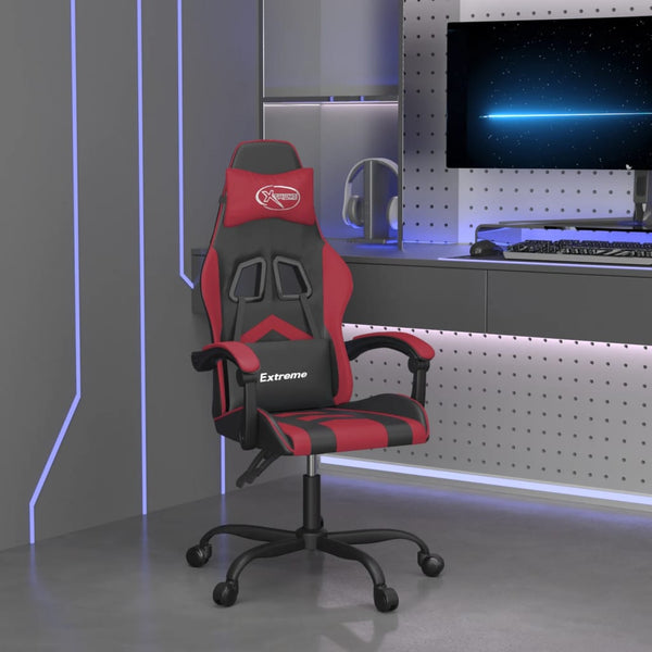 vidaXL Gaming Chair Black and Burgundy Faux Leather