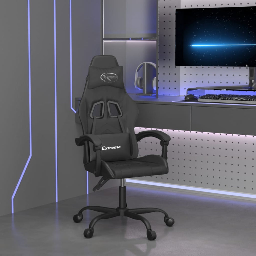 vidaXL Gaming Chair Black Artificial Leather
