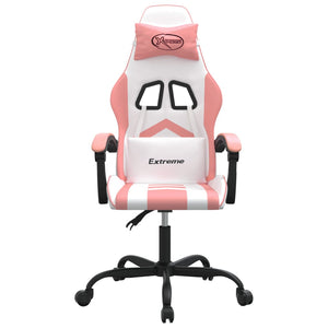 vidaXL Gaming Chair White and Pink Faux Leather