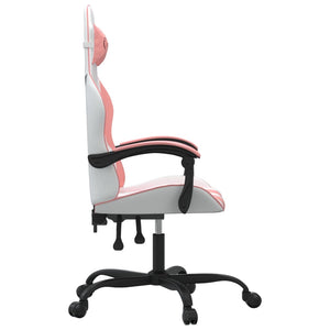 vidaXL Gaming Chair White and Pink Faux Leather