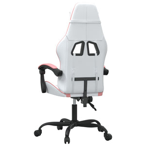 vidaXL Gaming Chair White and Pink Faux Leather