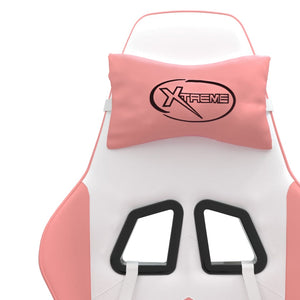vidaXL Gaming Chair White and Pink Faux Leather