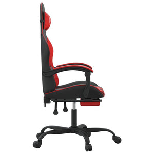 vidaXL Gaming Chair with Footrest Black and Red Faux Leather
