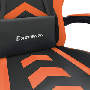 vidaXL Gaming Chair with Footrest Black and Orange Faux Leather