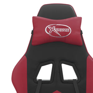 vidaXL Gaming Chair with Footrest Black and Burgundy Faux Leather