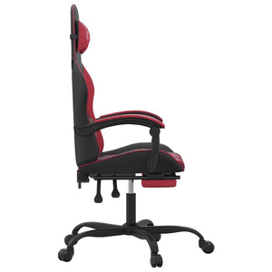vidaXL Gaming Chair with Footrest Black and Burgundy Faux Leather