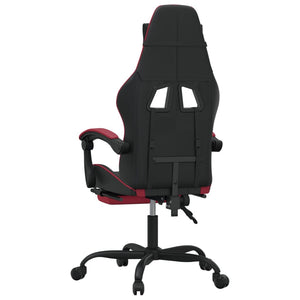 vidaXL Gaming Chair with Footrest Black and Burgundy Faux Leather