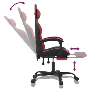 vidaXL Gaming Chair with Footrest Black and Burgundy Faux Leather