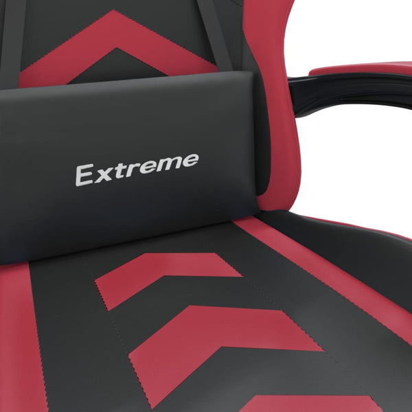 vidaXL Gaming Chair with Footrest Black and Burgundy Faux Leather