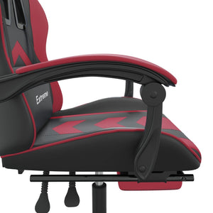 vidaXL Gaming Chair with Footrest Black and Burgundy Faux Leather
