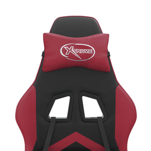 vidaXL Gaming Chair with Footrest Black and Burgundy Faux Leather