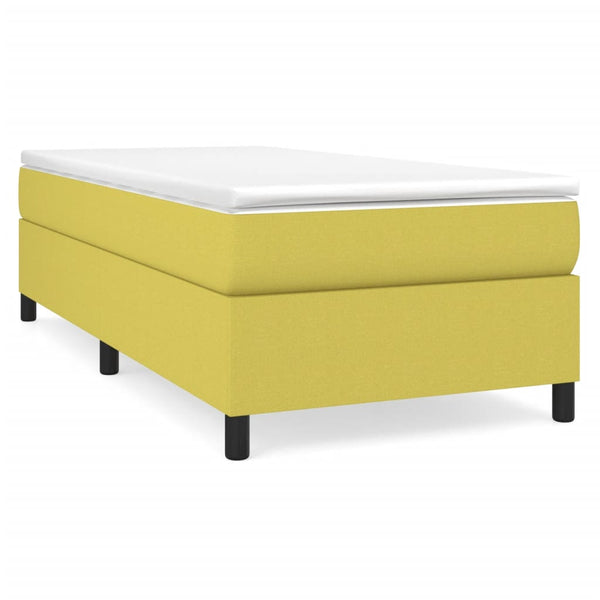 vidaXL Box Spring Bed Frame Green 90x190 cm Fabric