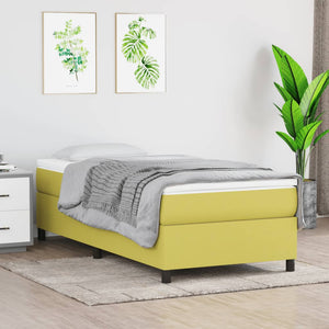 vidaXL Box Spring Bed Frame Green 90x190 cm Fabric