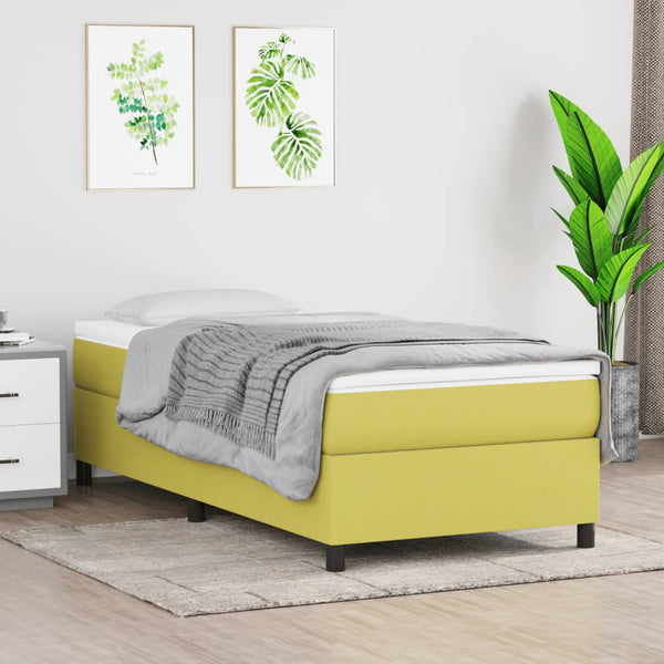 vidaXL Box Spring Bed Frame Green 90x190 cm Fabric