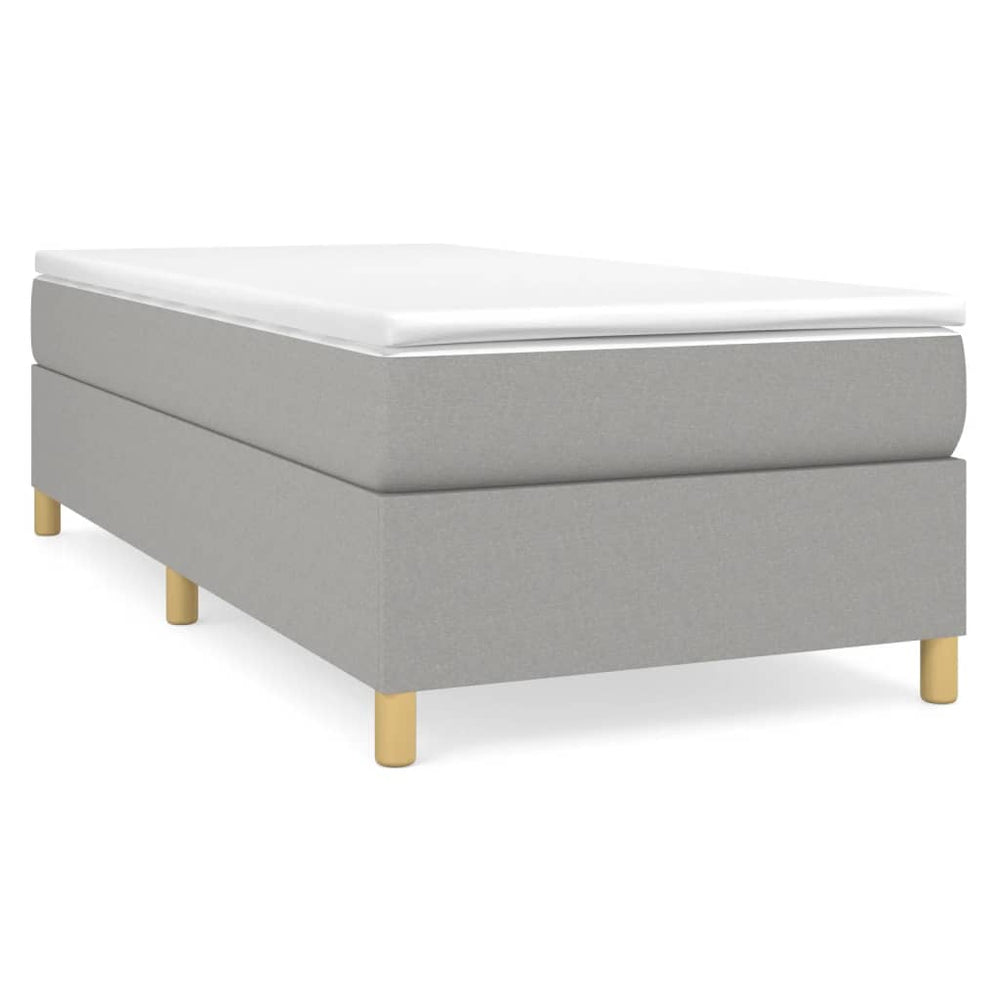 vidaXL Box Spring Bed Frame Light Grey 90x190 cm Fabric