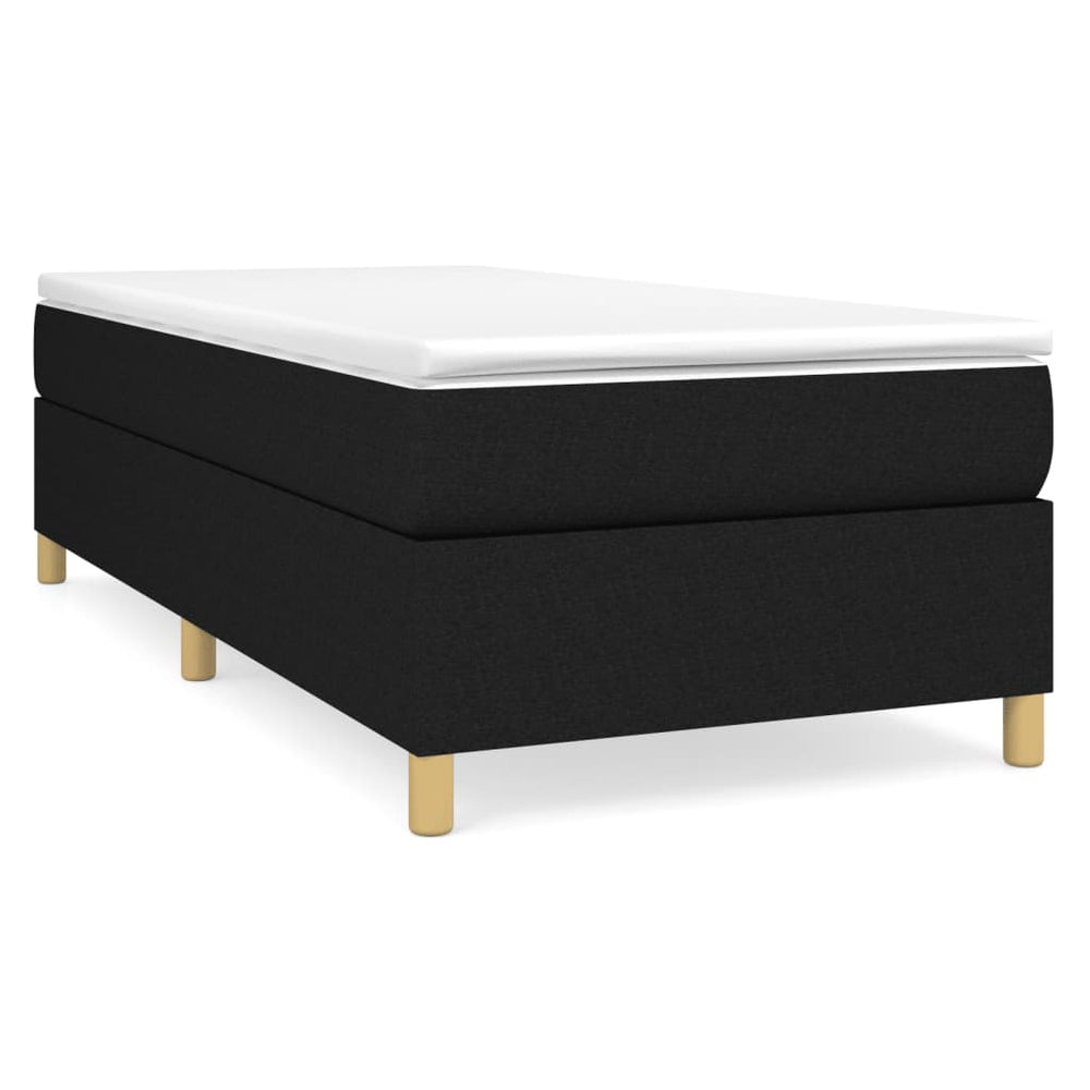 vidaXL Box Spring Bed Frame Black 90x190 cm Fabric