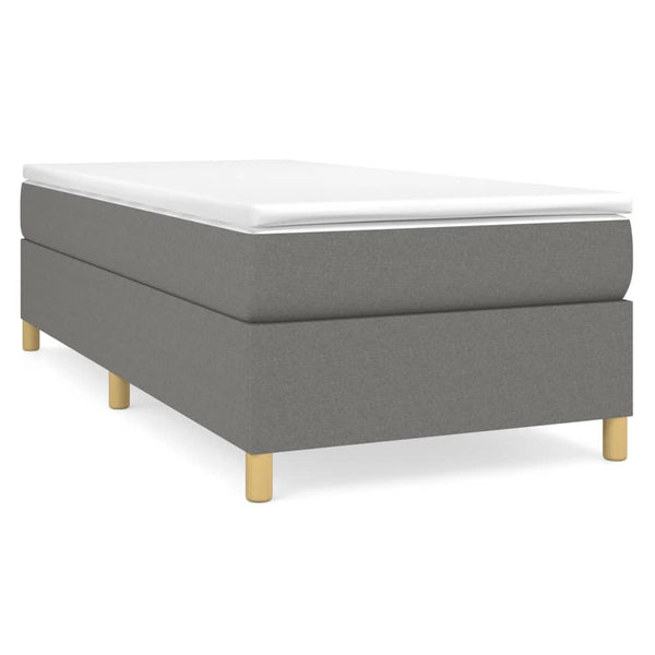vidaXL Dark Grey Box Spring Bed Frame 90x200 cm Fabric