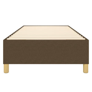 vidaXL Dark Brown Box Spring Bed Frame 90x200 cm Fabric