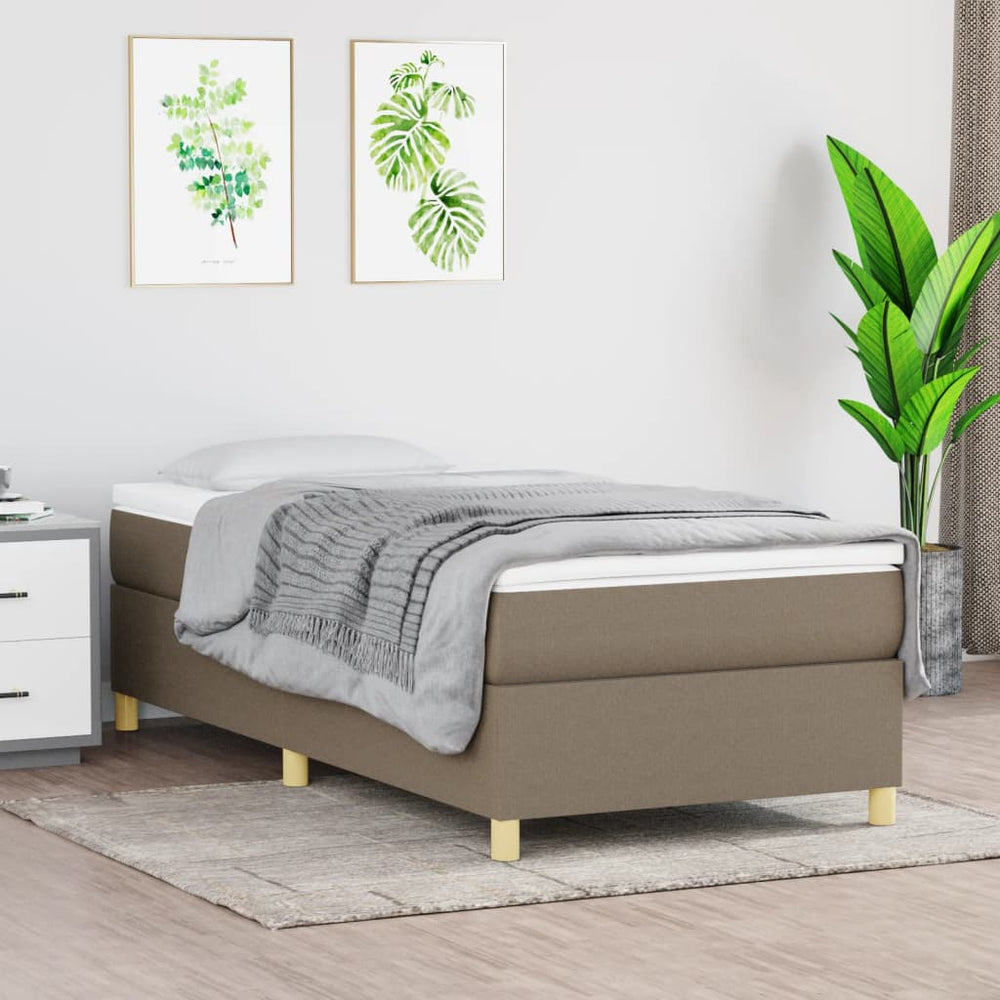 vidaXL Box Spring Bed Frame Taupe 90x200 cm Fabric