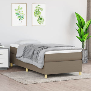 vidaXL Box Spring Bed Frame Taupe 100x200 cm Fabric