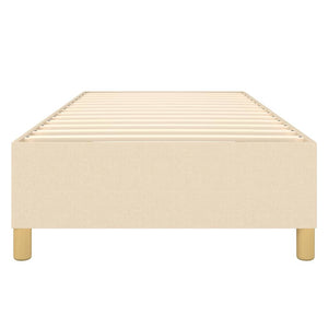vidaXL Box Spring Bed Frame Cream 100x200 cm Fabric