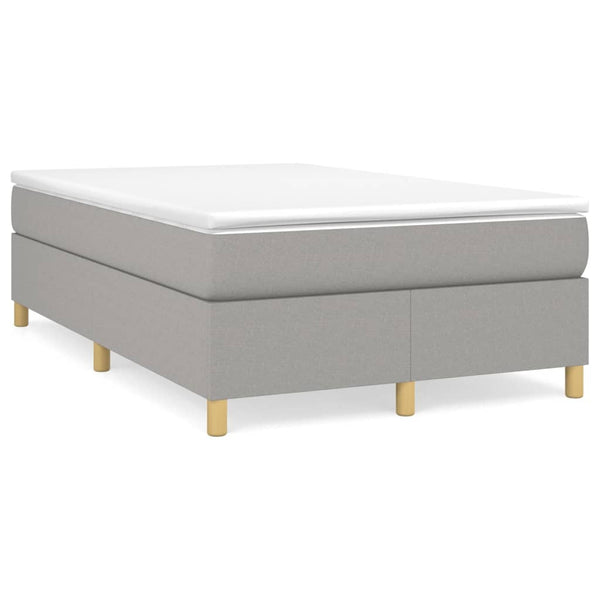 vidaXL Box Spring Bed Frame Light Grey 120x200 cm Fabric
