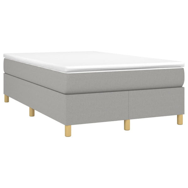 vidaXL Box Spring Bed Frame Light Grey 120x200 cm Fabric