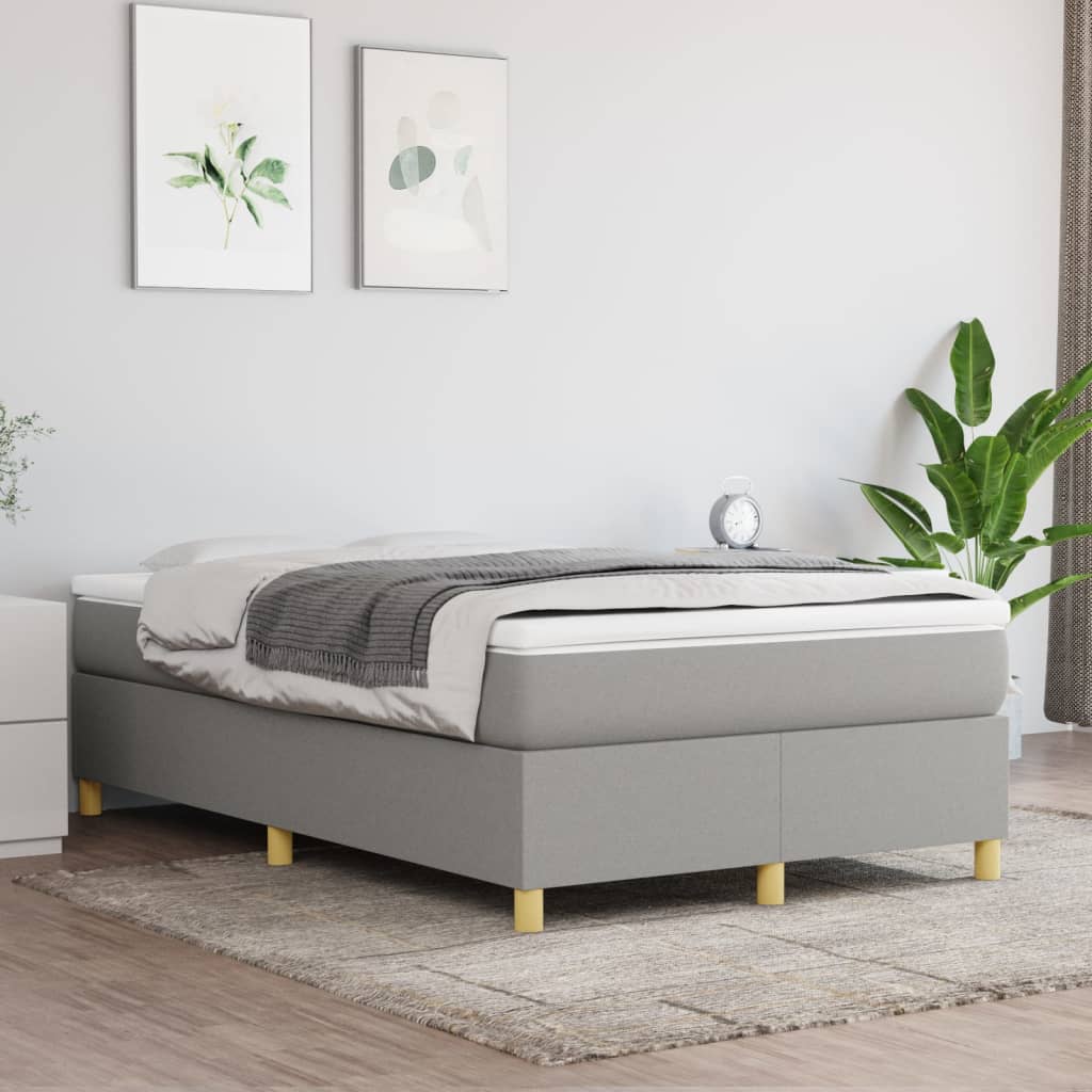 vidaXL Box Spring Bed Frame Light Grey 120x200 cm Fabric